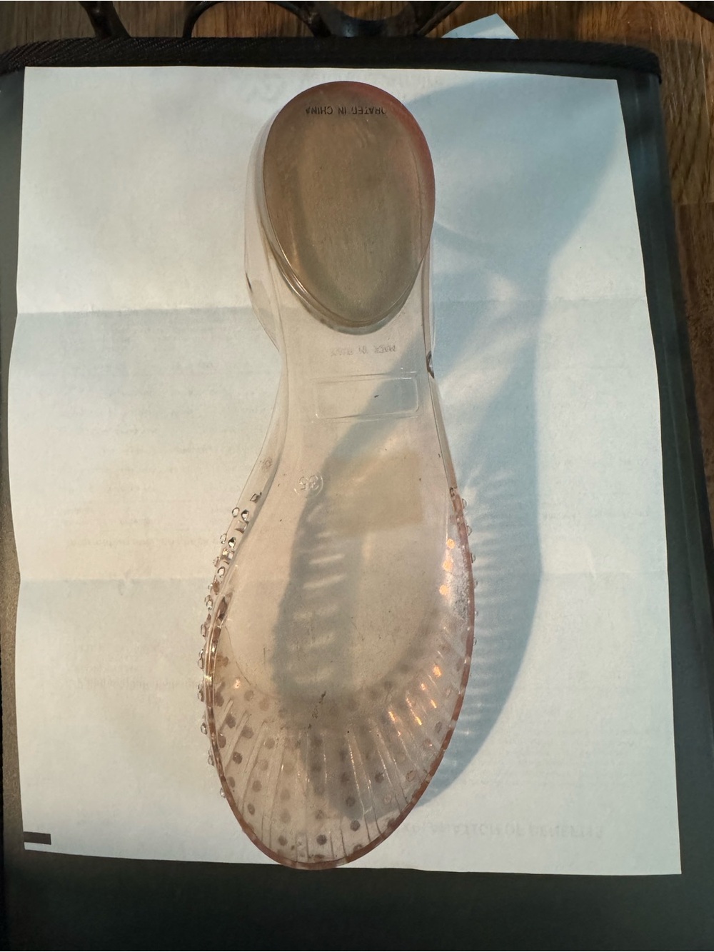 Stuart Weitzman Clear Crystal-Studded Jelly Flats - Picture 3 of 4